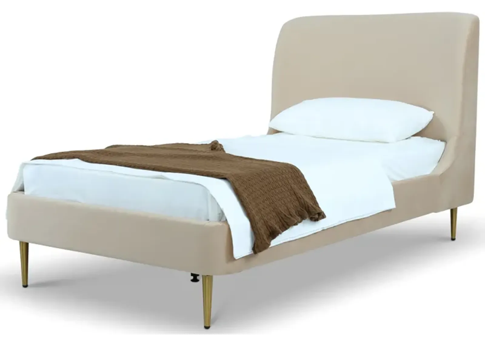 Hudgens Twin Upholstered Platform Bed - Taupe