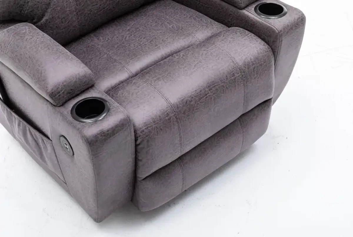 Deans Oversized Power Lift Recliner - Dark Gray