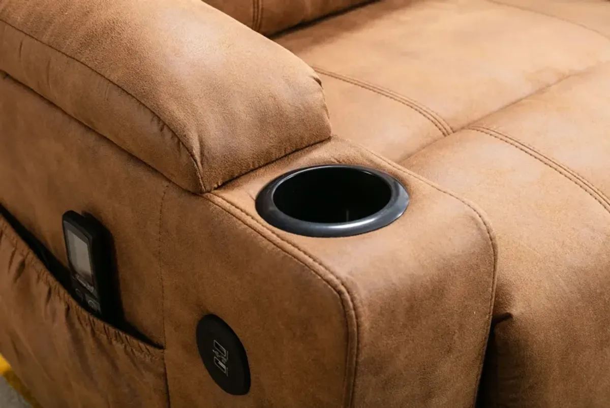 Deans Oversized Power Lift Recliner - Camel