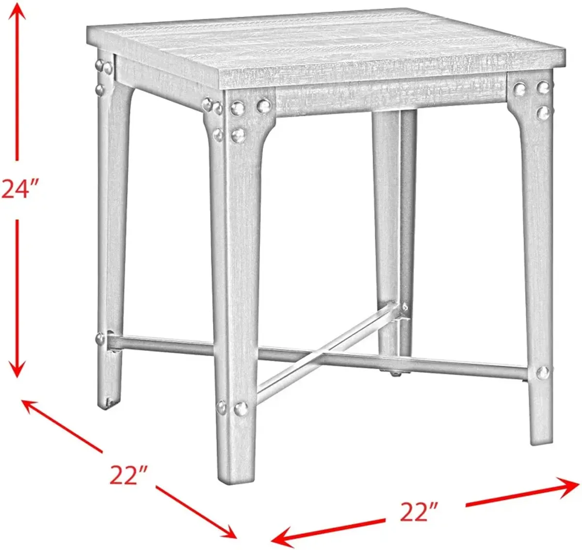 Muster End Table with USB Charging