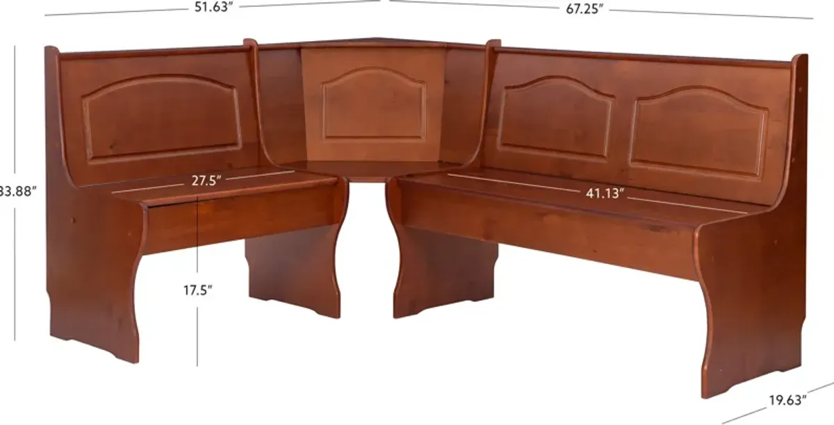 Chelsea Corner Bench - Walnut