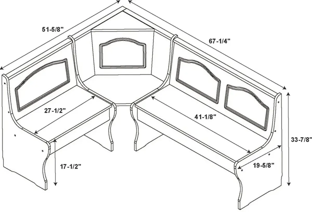 Chelsea Corner Bench - Walnut