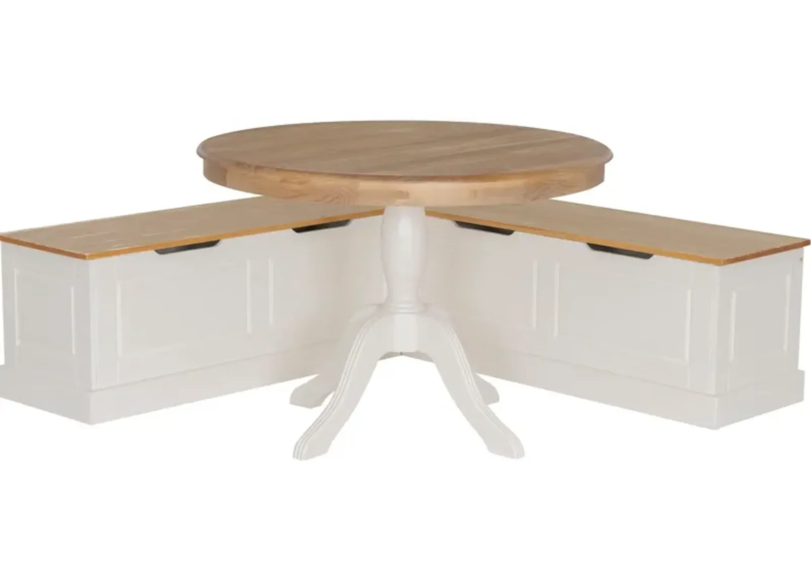 Porter Dining Table and Backless Corner Bench  - White/Pine