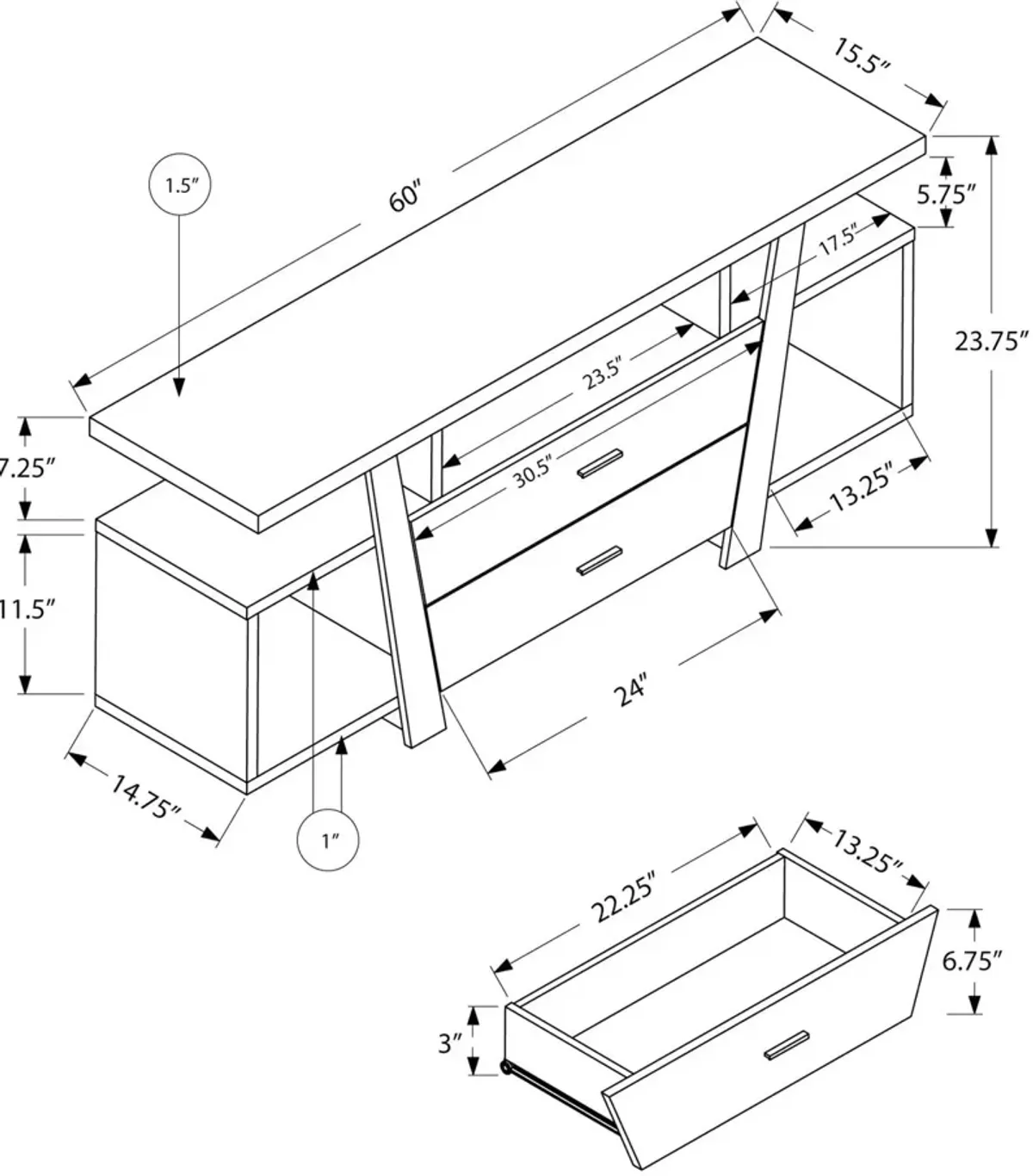 Hailee 60" TV Stand