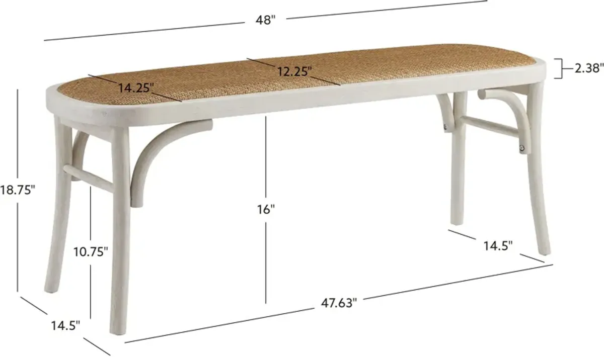 Breton Bench - White