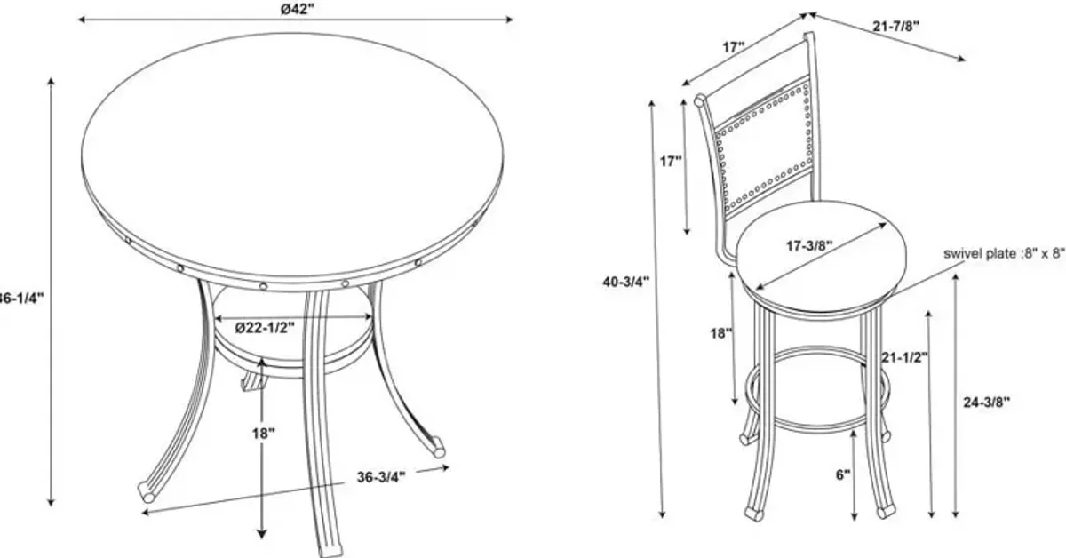 Cyril 5-Piece Counter-Height Dining Set - Brown