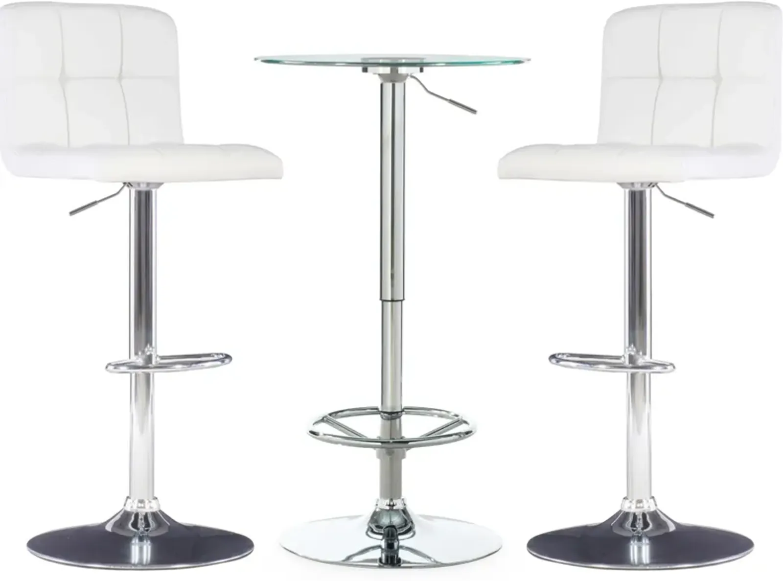 Dustin Table and Avani Bar Stools Set - White