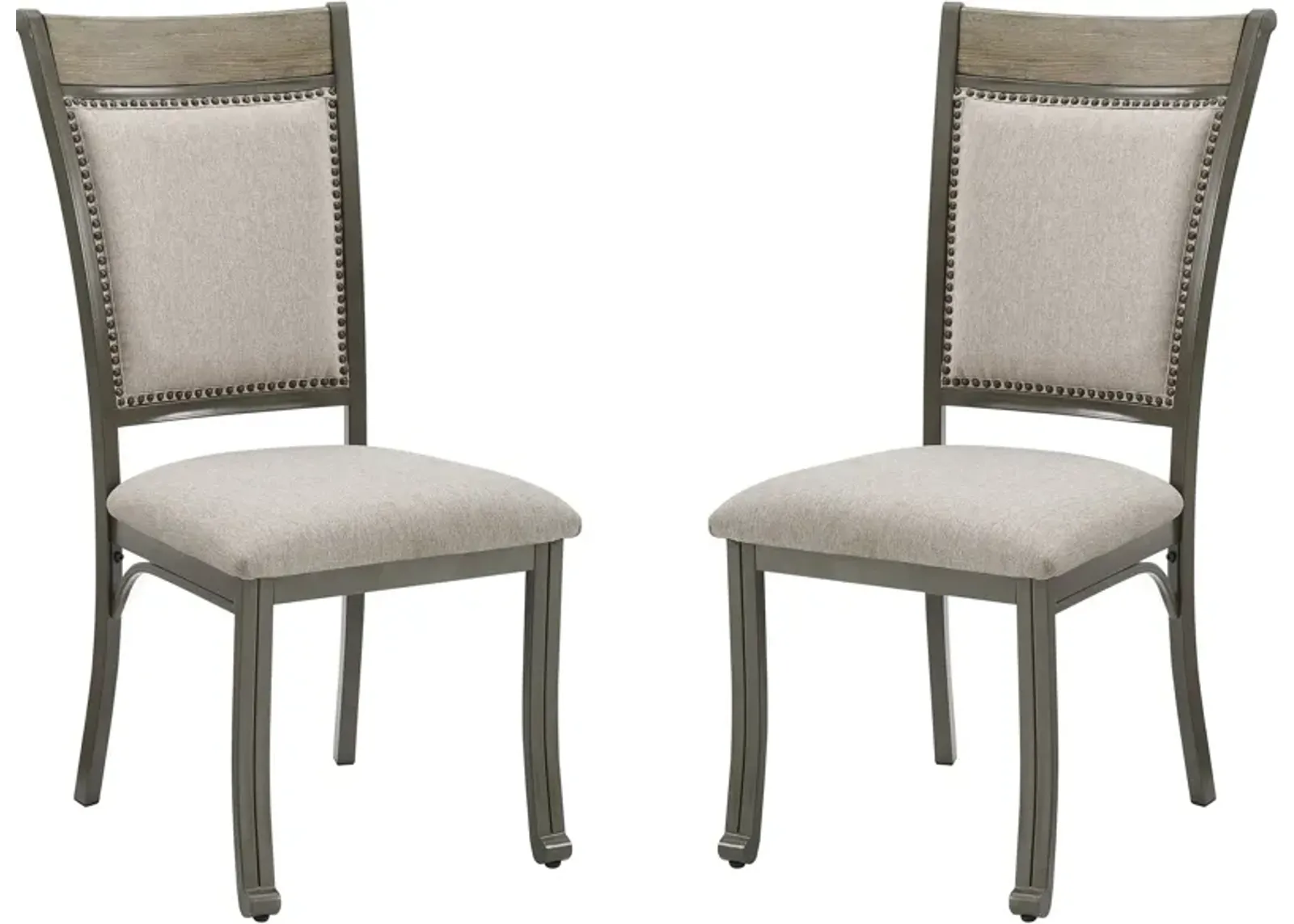 Cyril Set of 2 Dining Chairs - Pewter