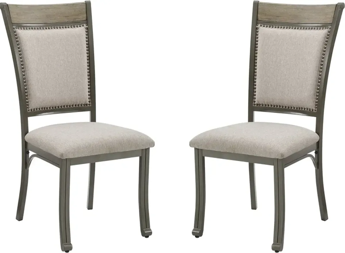 Cyril Set of 2 Dining Chairs - Pewter