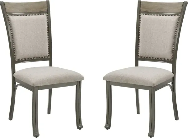 Cyril Set of 2 Dining Chairs - Pewter