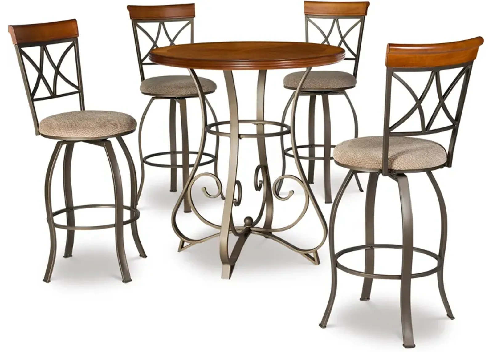 Rosedale 5-Piece Bar Set with 4 Swivel Stools