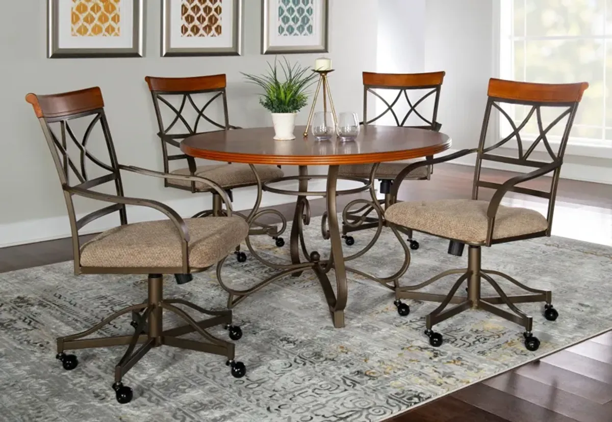 Rosedale 5-Piece Dining Set with 4 Swivel Chairs