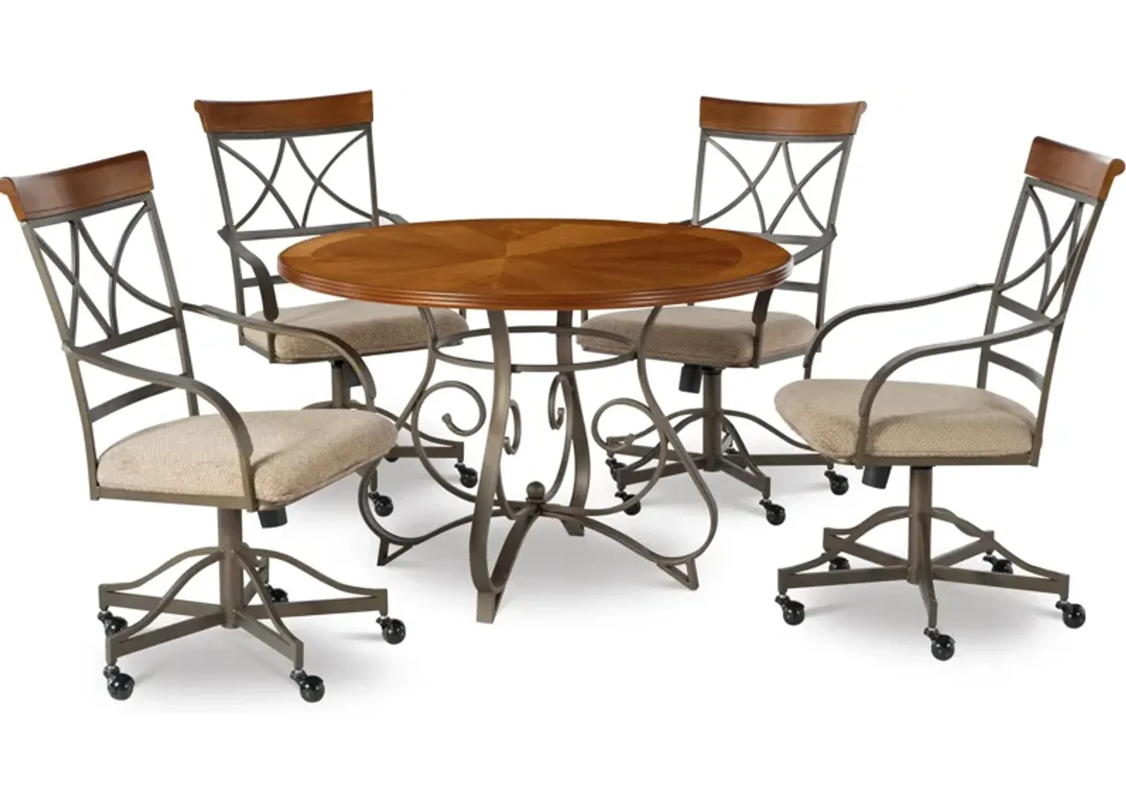 Rosedale 5-Piece Dining Set with 4 Swivel Chairs