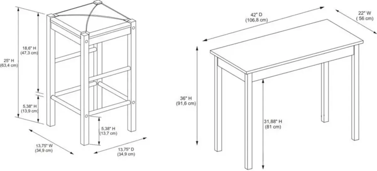 Brewer 3-Piece Counter-Height Dining Set