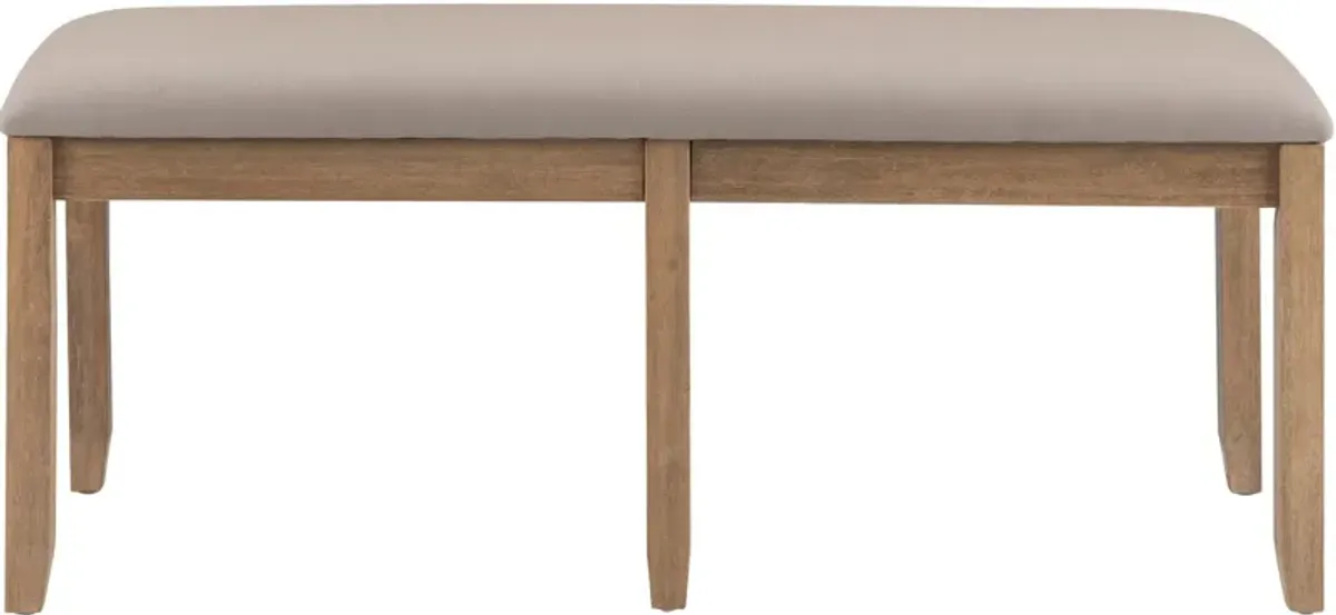 Rozon Dining Table, 4 Side Chairs and Bench - Natural