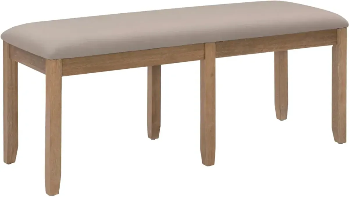 Rozon Dining Table, 4 Side Chairs and Bench - Natural