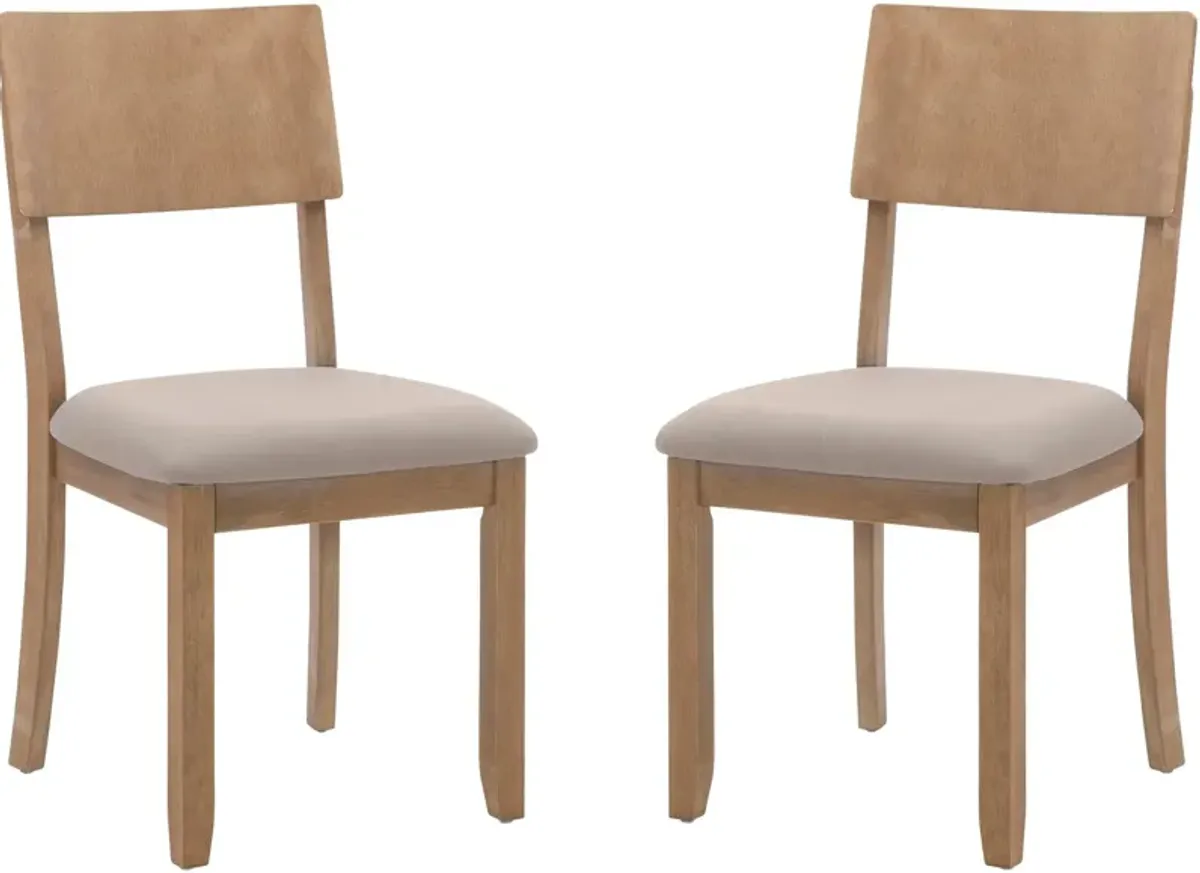 Rozon Dining Table, 4 Side Chairs and Bench - Natural