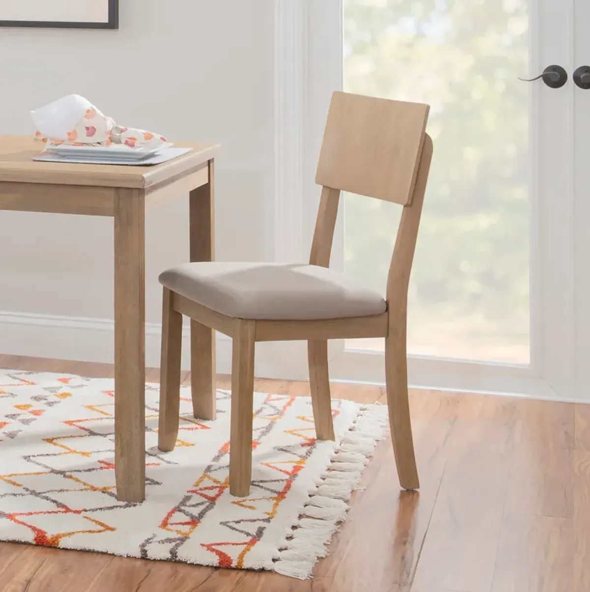 Rozon Dining Table, 4 Side Chairs and Bench - Natural
