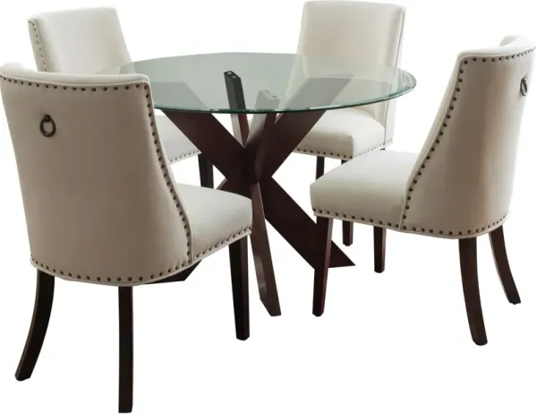 Whitaker Dining Table and 4 Upholstered Chairs - Espresso