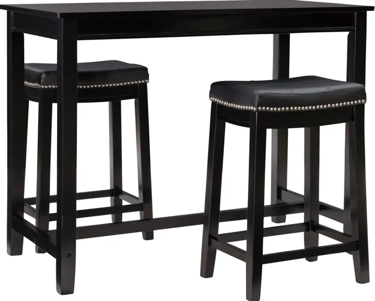 Wilcox 3-Piece Counter-Height Dining Set - Black