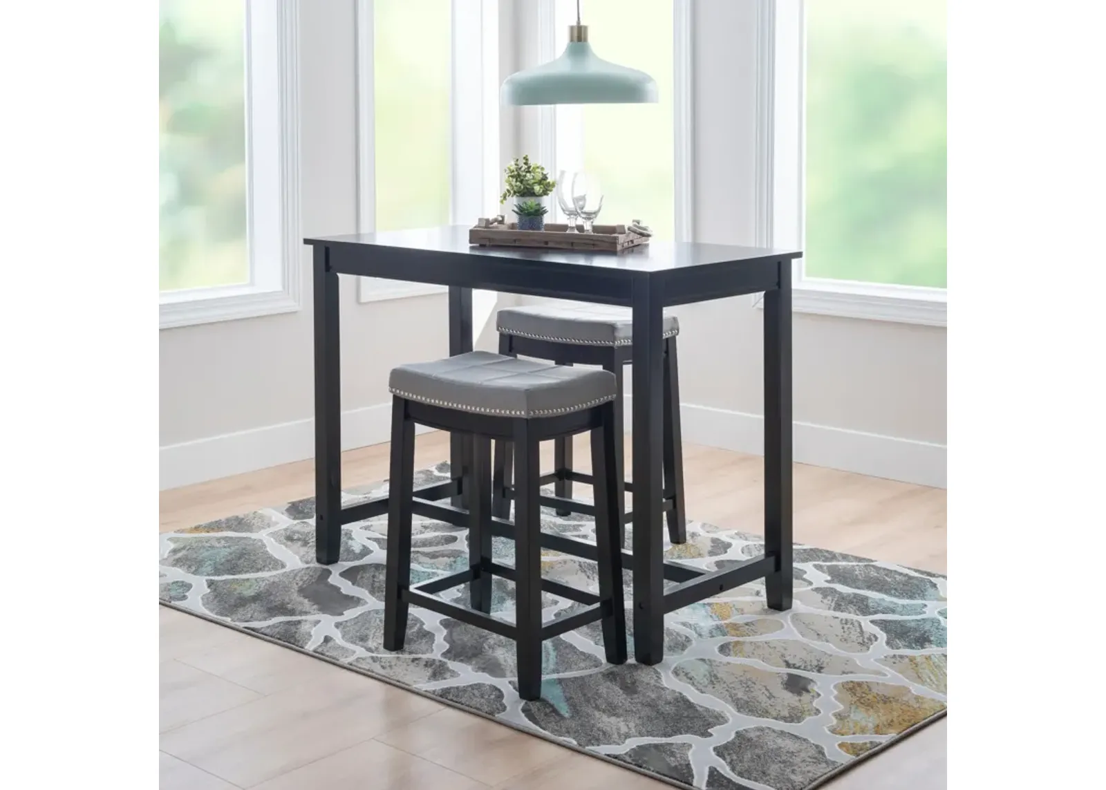 Wilcox 3-Piece Counter-Height Dining Set - Black/Gray