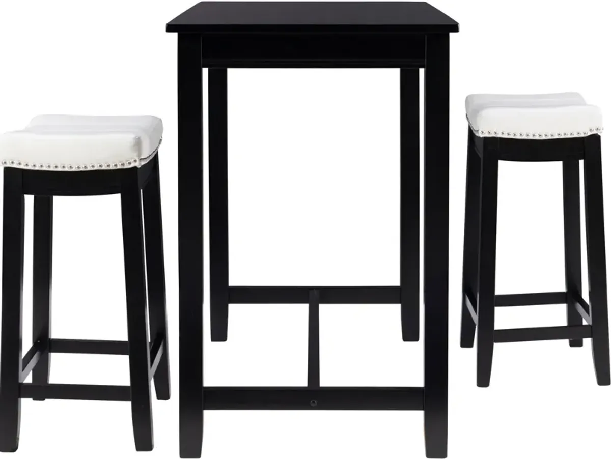 Wilcox 3-Piece Counter-Height Dining Set - Black/White