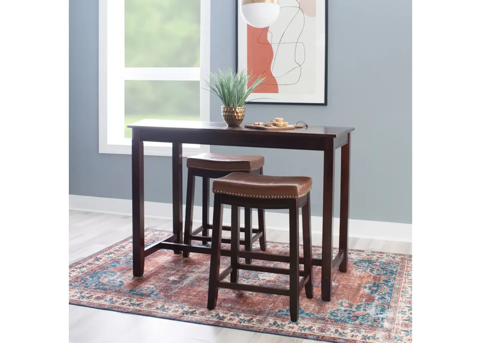 Wilcox 3-Piece Counter-Height Dining Set - Brown/Cognac