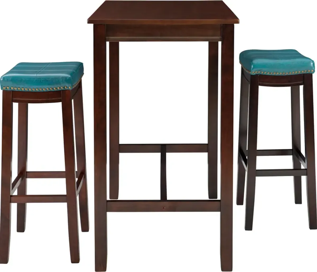 Wilcox 3-Piece Bar Set - Brown/Blue