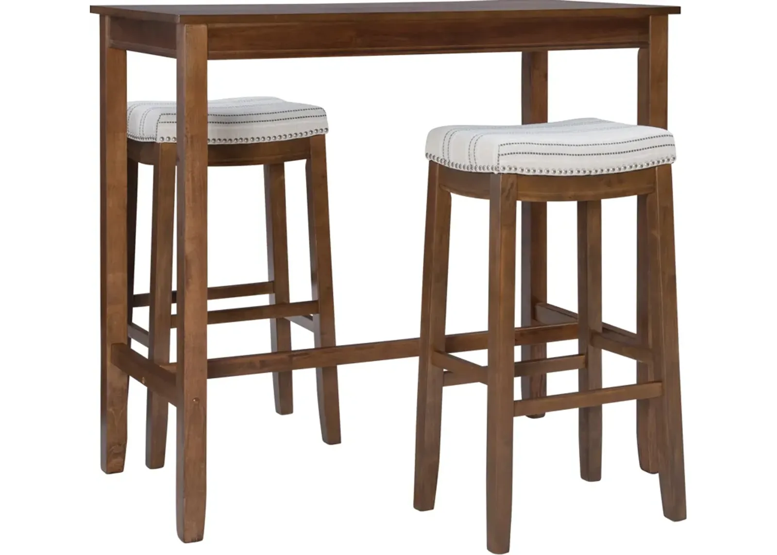 Wilcox 3-Piece Bar Set - Rustic Brown/Stripe