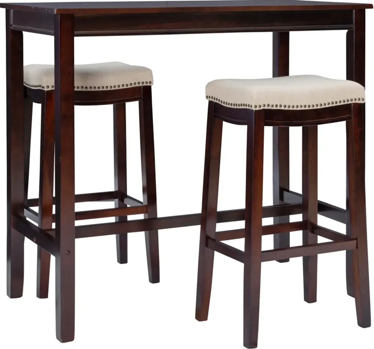 Wilcox 3-Piece Bar Set -  Walnut/Linen