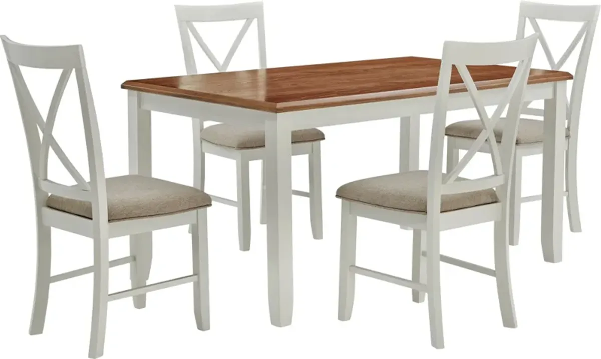 Bassett 5-Piece Dining Set - Honey/White