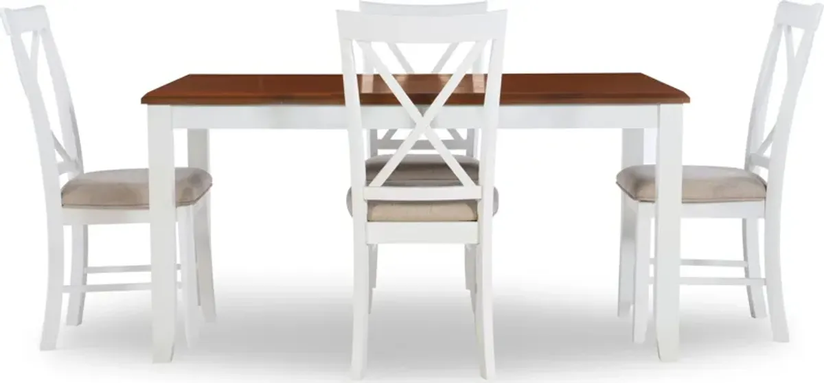 Bassett 5-Piece Dining Set - Honey/White