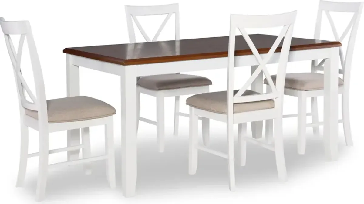 Bassett 5-Piece Dining Set - Honey/White