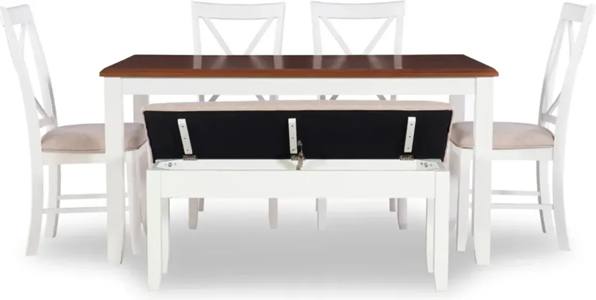 Bassett 6-Piece Dining Set - Honey/White