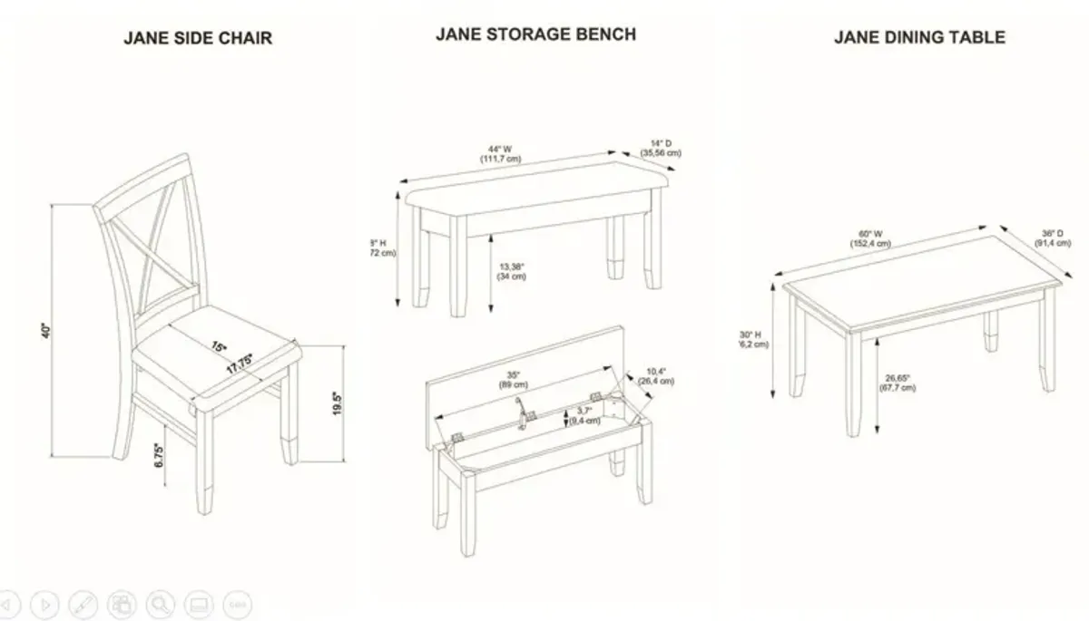 Bassett 6-Piece Dining Set - Honey/White