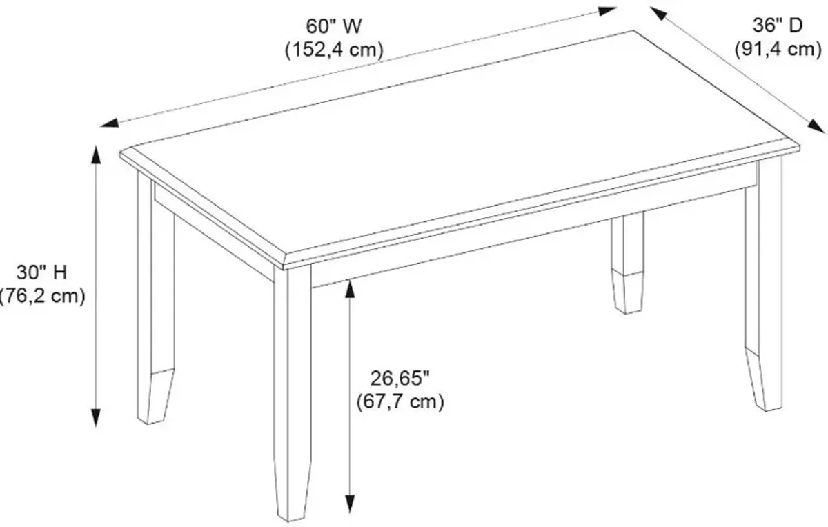 Bassett Dining Table - Honey/White