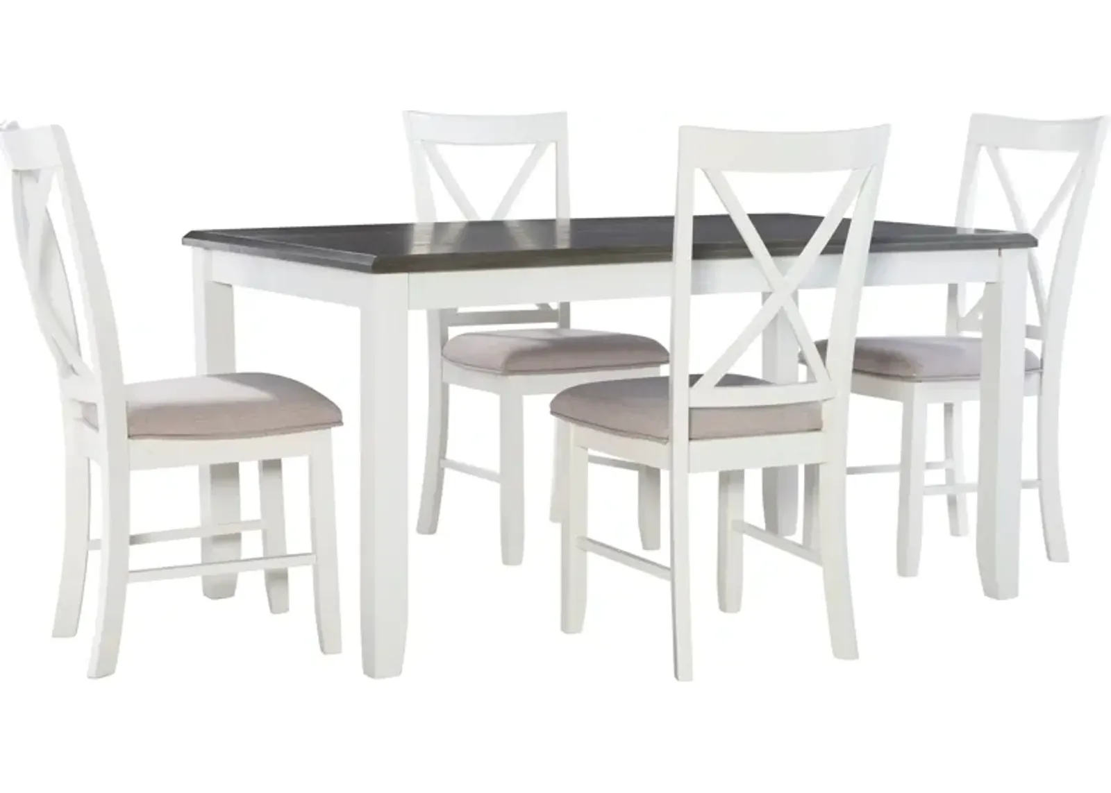 Bassett 5-Piece Dining Set - Gray/White