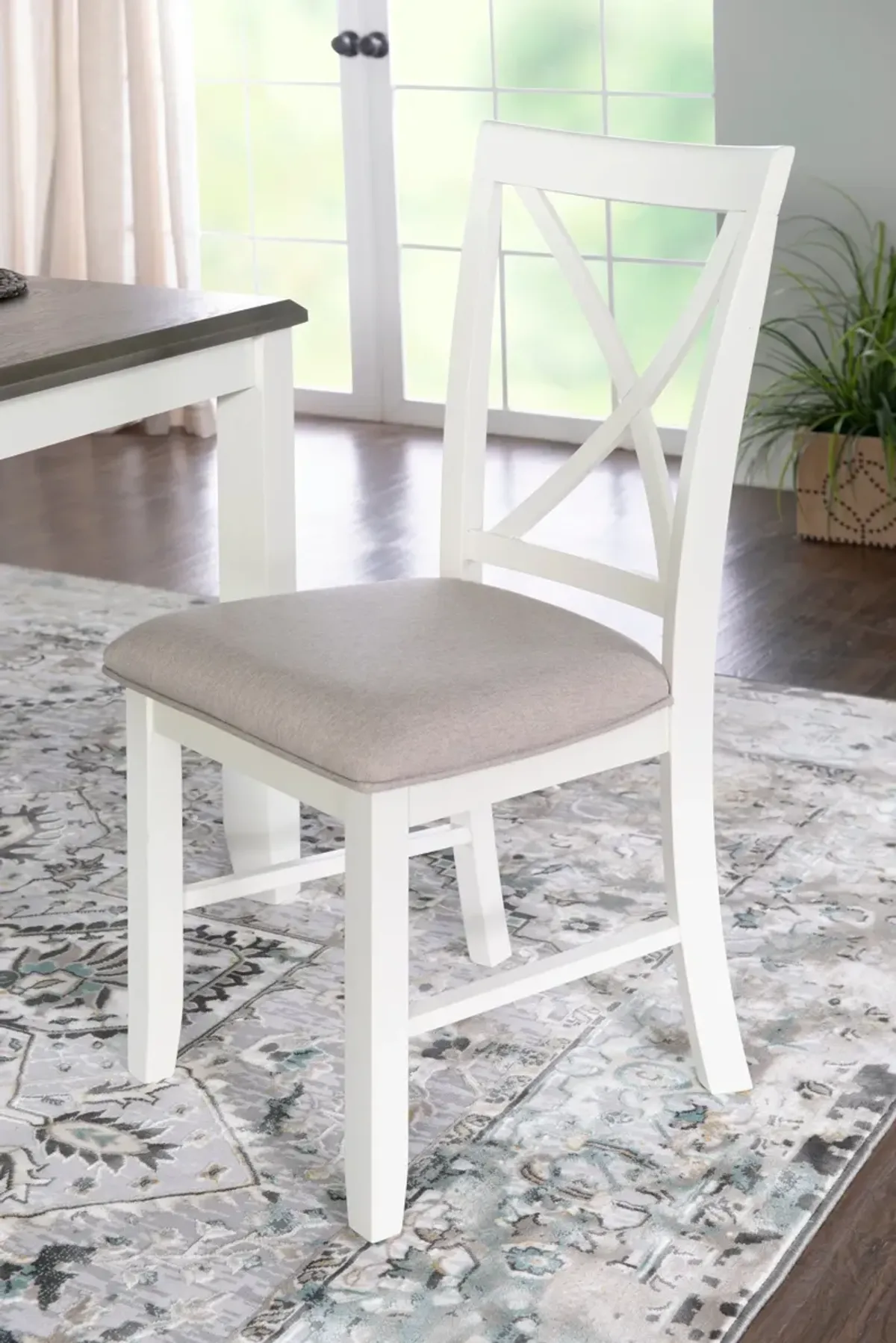 Bassett Set of 2 Dining Chairs - Gray/White