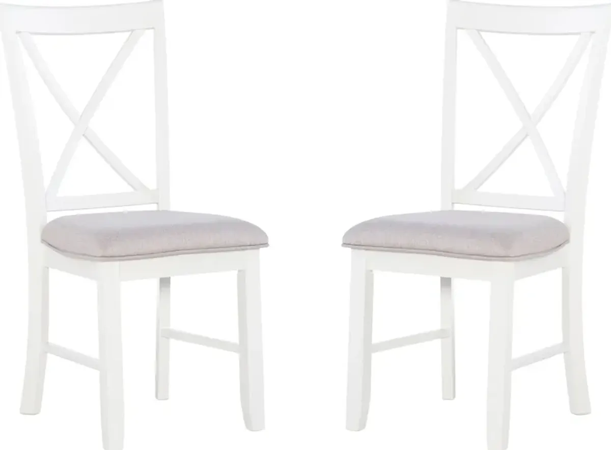 Bassett Set of 2 Dining Chairs - Gray/White