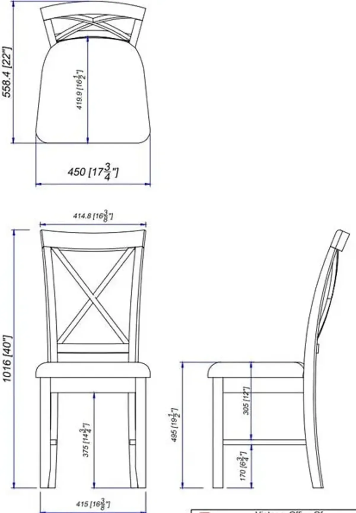 Bassett Set of 2 Dining Chairs - White/Taupe