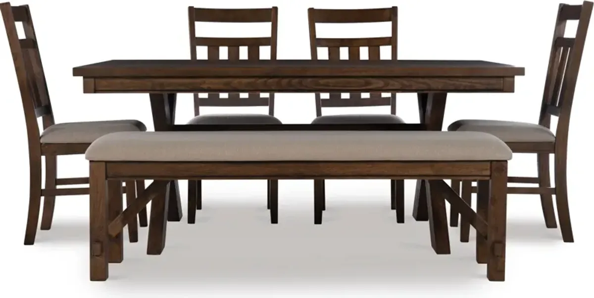 Tonja 6-Piece Dining Set - Brown