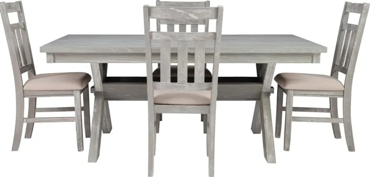 Tonja 5-Piece Dining Set - Gray