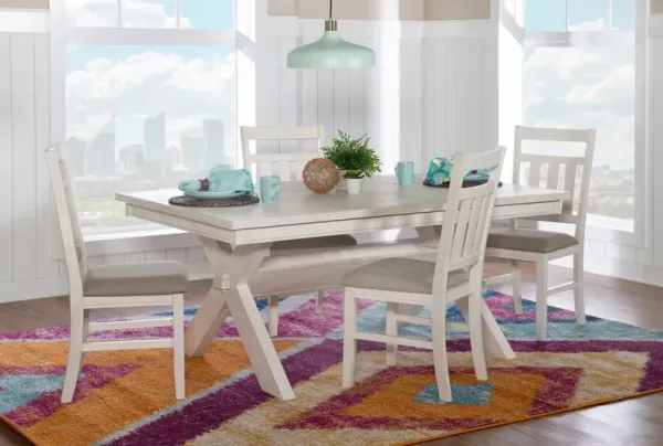 Tonja Dining Table and 4 Dining Chairs - White