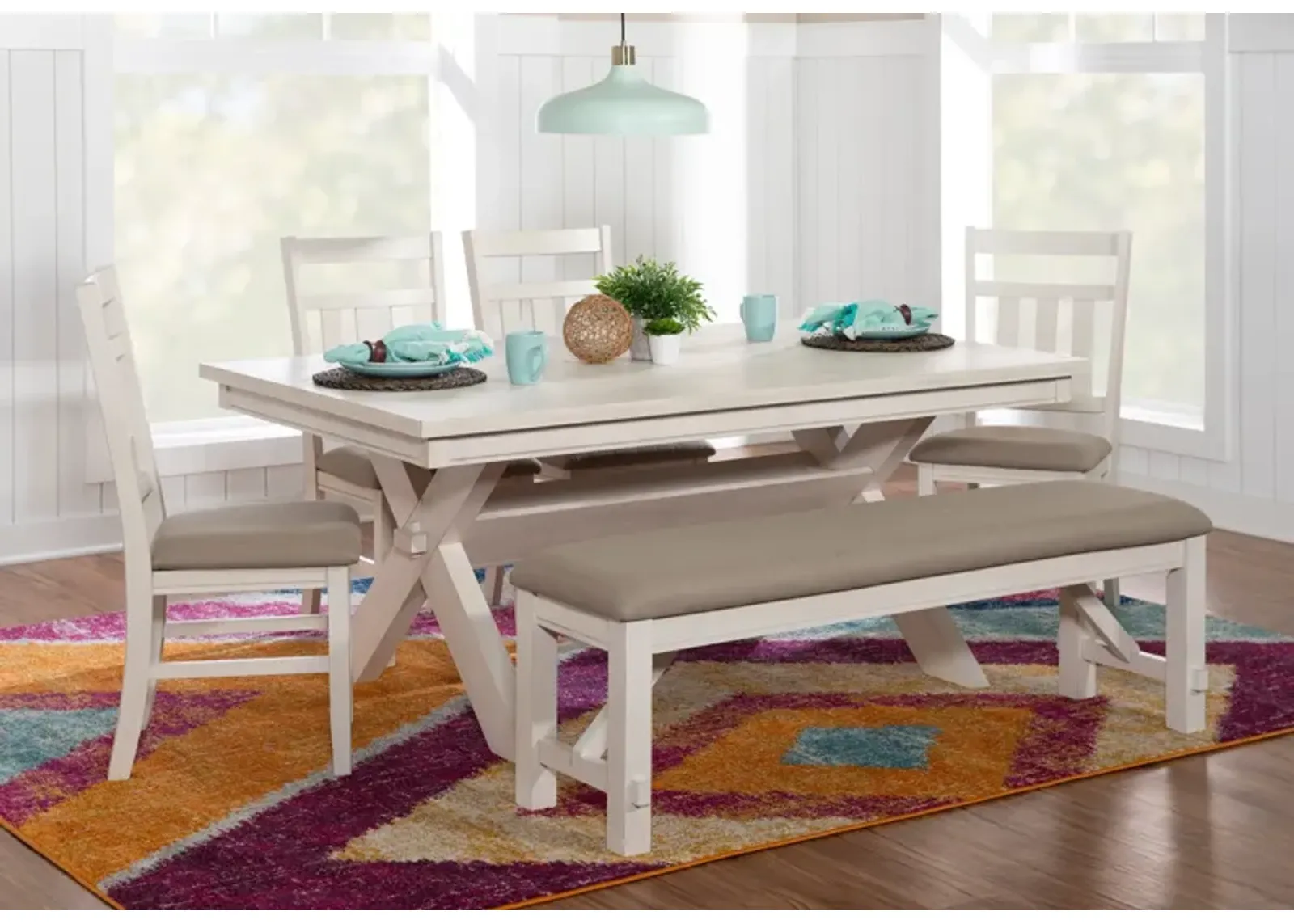 Tonja 6-Piece Dining Set - White