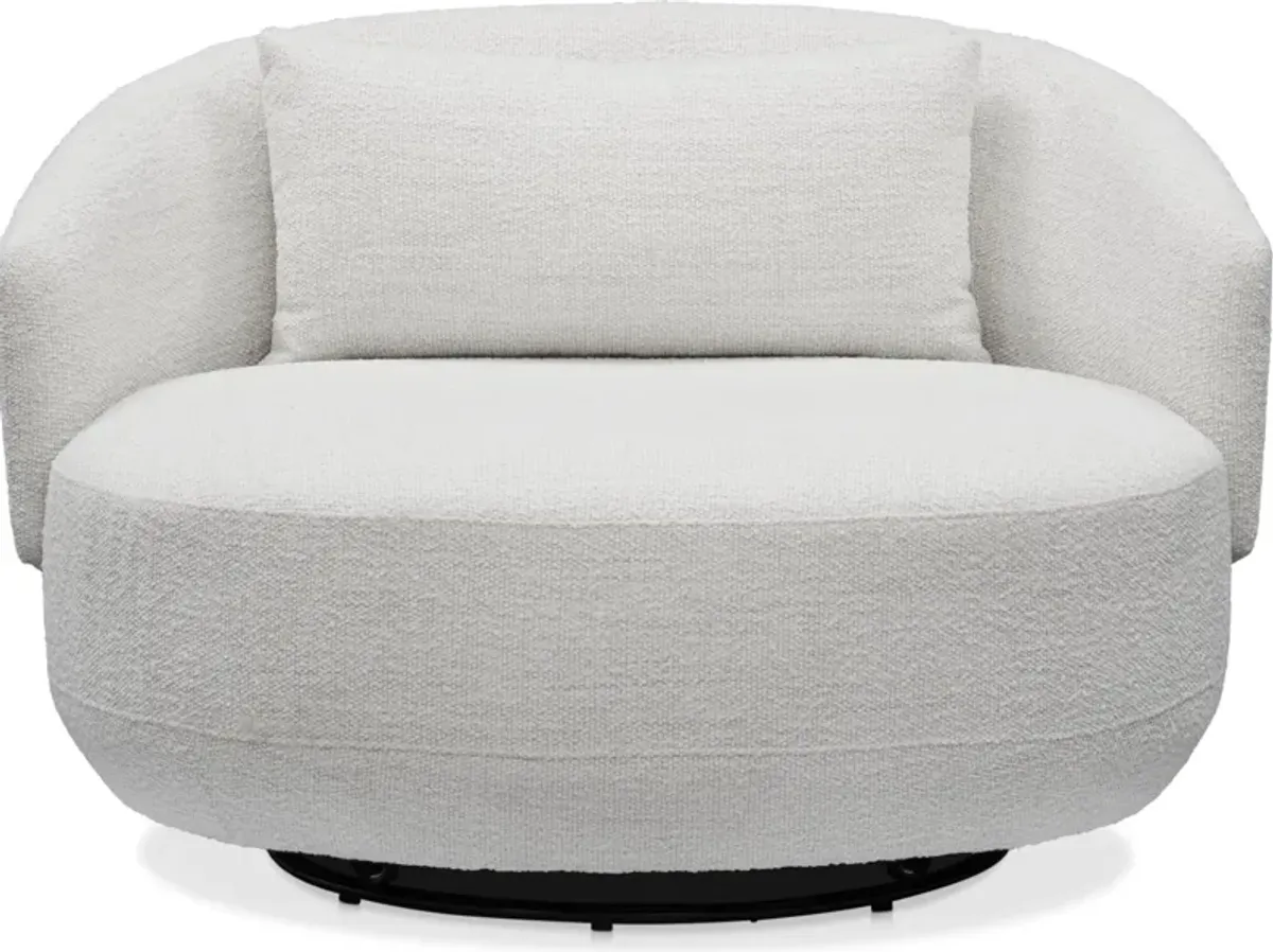 Sunday Accent Swivel Chair - Ivory