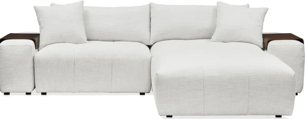 Bliss 5-Piece Sectional and Ottoman - Ivory