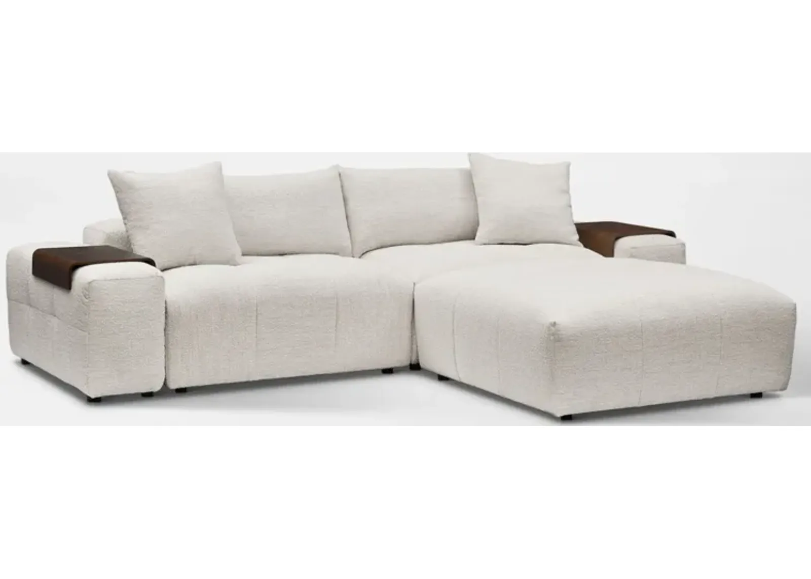 Bliss 5-Piece Sectional and Ottoman - Ivory