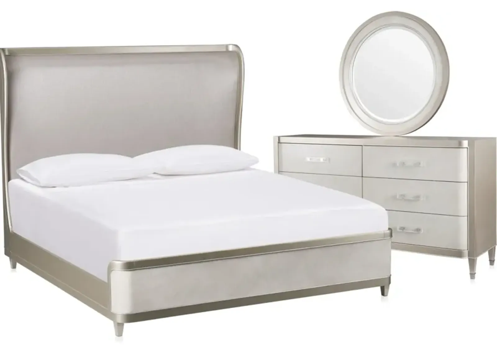 Paris 5-Piece King Bedroom Set with Dresser and Mirror