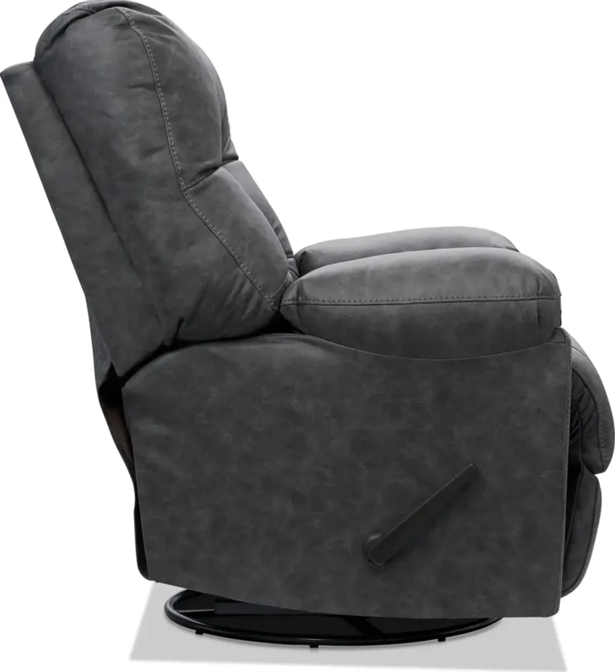 Russ Swivel Rocker Manual Recliner - Charcoal