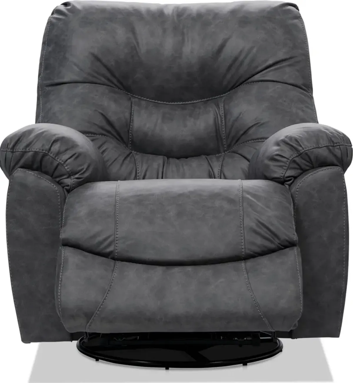 Russ Swivel Rocker Manual Recliner - Charcoal